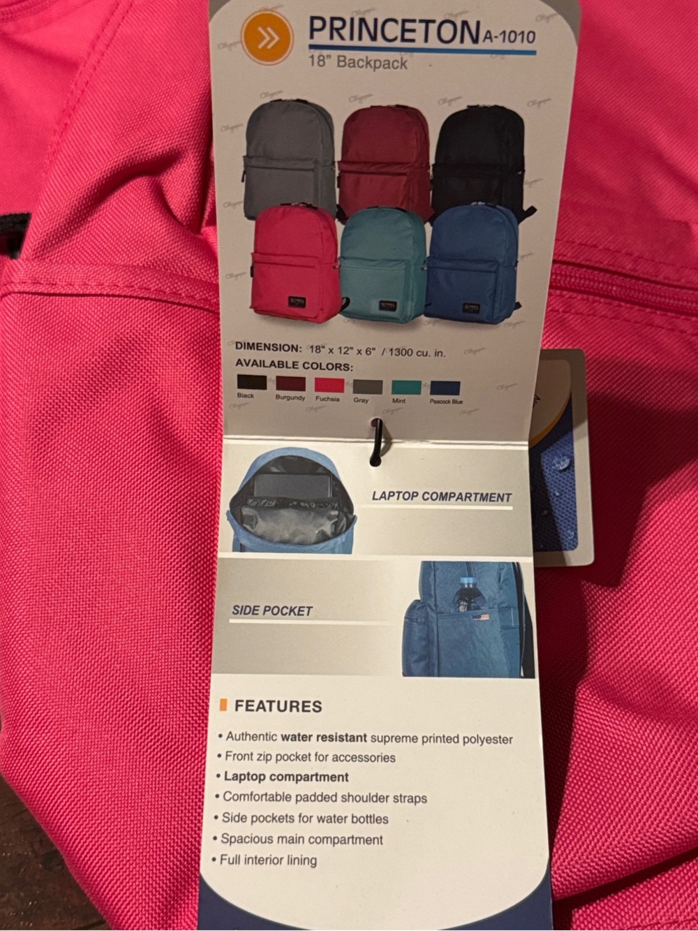 Olympia Set of 2 Pink Backpacks (A Pair Perfect for Twins) - Picture 3 of 8